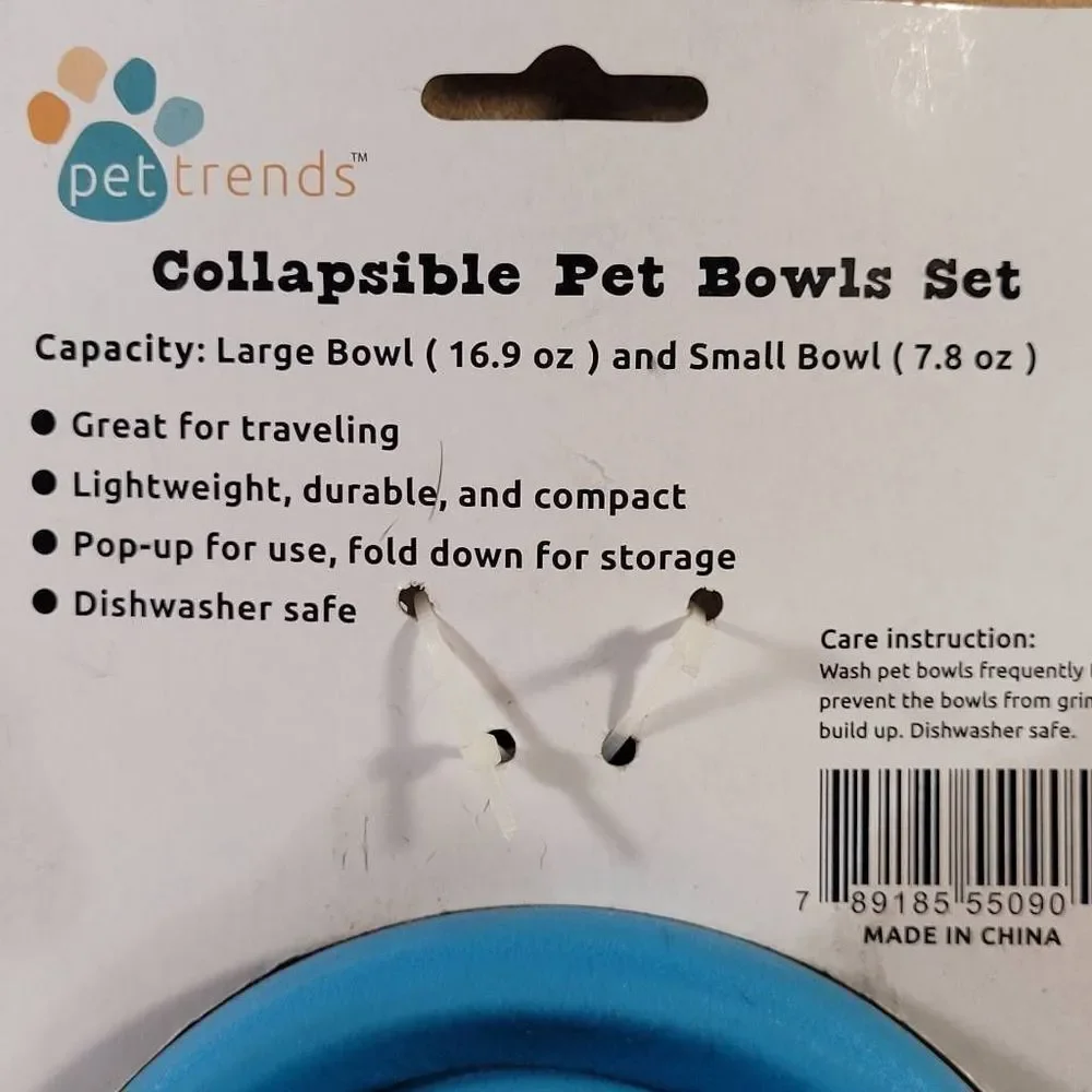 Pet Trends Collapsible Dog Bowls Set- NIP